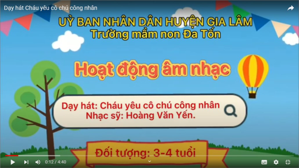 Dạy hát   Cháu yêu cô chú công nhân  - Giáo viên : Trần Thị Giang